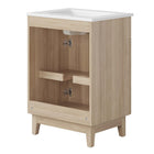 Modway - Miles 24" Vanette de salle de bain - Chêne blanc-Pattes en caoutchouc effilées