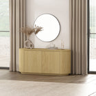 Manhattan Comfort - Olivia 60 po Buffet Moderne - Chêne Naturel-Comprend 2 portes à ouverture par pression avec 2 espaces d'étagère réglables et 4 compartiments