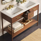 Modway - Zaire 48" Meuble de salle de bain à double lavabo - Blanc noyer-Jambes effilées