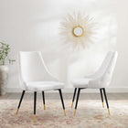 Modway - Adorn Performance Velvet Fauteuil d’appoint de salle à manger Ensemble de 2 - Blanc-Rembourrage en velours polyester Performance