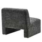 Modway - Amita Chenille Rembourré Chaise d’accent - Noir de carbone-Glissements au pied sans marquer
