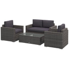 Outsunny - Ensemble de meubles de patio de 4 pièces, gris-Ensemble de mobilier d'extérieur moderne détachable de 4 pièces offrant un espace de détente élégant et confortable à son meilleur