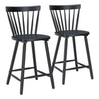 Zuo - Tyce Tabouret de comptoir - Noir - Ensemble de 2-Pied en bois d’hévéa peint