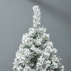 HOMCOM - Arbre de Noël artificiel floqué de neige de 7 - 5 pieds avec lumières-Les branches ignifuges ne risquent pas de s'enflammer ou de causer de graves dommages à la maison 