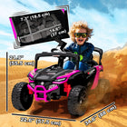 Qaba - Camion électrique 12V pour enfants avec double moteur - rose-Le cadeau idéal pour les enfants aventureux, stimulant le plaisir et l'exploration 