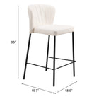 Zuo - Linz Tabouret de comptoir - Cream - Ensemble de 2-8