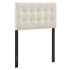 Modway - Emily Tissu tapis Tête de lit jumelée, Écru-Tissu de type lin haut de gamme