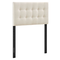 Modway - Emily Tissu tapis Tête de lit jumelée, Écru-Tissu de type lin haut de gamme