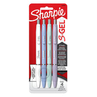 Sharpie - Stylos gel S-Gel, pointe moyenne (0,7 mm), corps stylés assortis, encre noire,  - Paquet de 4-Une gamme de corps élégants et stylés dans des couleurs tendance donne aux stylos une apparence moderne et professionnelle