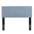 Modway - Keira Performance Velvet Tête de lit complète / Queen, Bleu clair-Cadre en bois massif et panneaux de particules