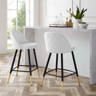 Modway - Cordial Tissu Tabourets de comptoir - Blanc - Ensemble de 2-Rembourrage en tissu polyester