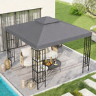 Outsunny - Toit de rechange pour pavillon carré à 2 niveaux 10 pi L x 10 pi l, gris foncé-Légère et portable