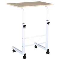 HOMCOM - Bureau debout mobile à hauteur réglable - 23,5 po L x 15,75 po l x 30,75 po H - bois naturel-La forme unique en C permet de le placer à de nombreux endroits différents 
