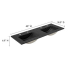 Modway - Cayman Bassin double 48" Lavabo de salle de bain in Noir-Construction en céramique