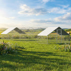 PawHut - grand enclos poulailler galvanisé avec accès piéton - 39,4 pi x 9,8 pi x 6,4 pi-Conçu pour être utilisé avec des cages en bois, ce qui en fait un ajout polyvalent à votre installation d’élevage de poules 