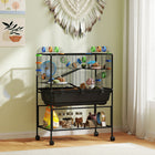PawHut - Grande Cage à Hamster Roulante à 3 Niveaux avec Étagère de Rangement-Plusieurs accessoires ludiques inclus pour les grands hamsters