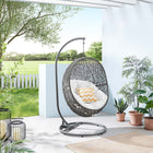 Modway - Encase Terrasse extérieure Rotin Chaise à balançoire - Gris blanc-Tissage en rotin synthétique