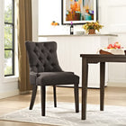 Modway - Regent Touffe Tissu Chaise à manger - Brown-Finition de tête de clous