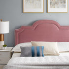 Modway - Aviana Performance Velvet Lit King, Rose poussiéreuse-Poutre centrale renforcée