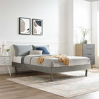 Modway - Billie Bois Cadre de lit à plateforme King, Gris-Options de tête de lit interchangeables