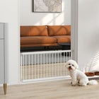 PawHut - Porte pour chien 26"-37" L - 18" H et 2 extensions - Blanc-Passage facile tout en gardant les petits chiens et chiens jouets en sécurité à l'intérieur