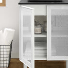 Modway - Calla 24" perforé Métal Vanette de salle de bain - Noir Blanc-Bassin d’évier en céramique