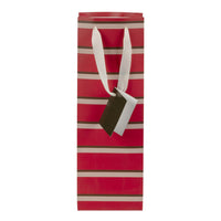 Gry Mattr - Sac-cadeau pour bouteille - Rayures-Rayures en rouge et en blanc festives pour un style des Fêtes