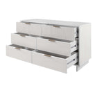 Manhattan Comfort - Granville commode moderne double large 55,04" - blanc-Doté d'une épaisseur de panneau de 25 mm, fabriqué en bois massif de haute qualité et d'une façade de tiroir nervurée en bois massif