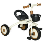Qaba - Tricycle pour enfants 2-5 ans, vélo pour tout-petits avec siège réglable - blanc-Siège réglable pour s'adapter aux besoins de votre enfant 