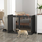 PawHut - Barrière pour animaux extra large autoportante 80 po avec pieds de support - noir-Le système de pliage à double face avec des charnières de qualité permet de le configurer facilement dans différentes formes 