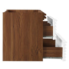 Modway - Render Fixation murale de 30" Armoire de toilette de salle de bain (lavabo non inclus) - Noyer blanc-Bassin d’évier et installations non inclus
