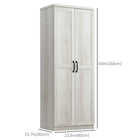 HOMCOM - Armoire de cuisine avec portes et étagères réglables - blanc vieilli-Le dispositif anti-basculement à l'arrière ajoute de la sécurité 