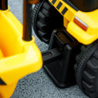 Qaba - Tracteur pour enfants sous licence Caterpillar avec pelle, remorque - jaune-Convient aux surfaces en asphalte, en brique ou en ciment 