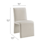 Modway - Emory Velours Performance Rembourré Fauteuil d’appoint de salle à manger - Alabaste-Conception sans bras