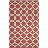 Modway - Cerelia Treillis marocains intérieurs et extérieurs Tapis 9 pi l x 12 pi L - Rouge et beige-Tapis à treillis marocain