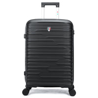 TUCCI - Bagage d'enregistrement à coque rigide Lussore 24 po - Noirs-Conçu en Italie – Savoir-faire et style italiens premium. Fabriqué avec une coque rigide en polypropylène haut de gamme, flexible, légère et conçue pour durer