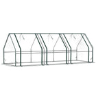 Outsunny - Serre de jardin portable 9 pi x 3 pi x 3 pi avec portes à enroulement zippées-Serre avec tube en acier de bonne qualité et housse en plastique  
