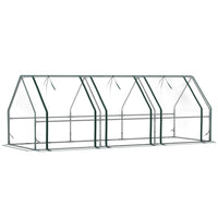 Outsunny - Serre de jardin portable 9 pi x 3 pi x 3 pi avec portes à enroulement zippées-Serre avec tube en acier de bonne qualité et housse en plastique  
