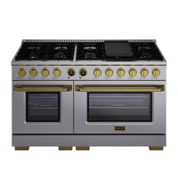 Kucht - 60 po Série KXP Cuisinière double énergie Propane - Acier inoxydable/Or-Nouveau thermostat numérique à cadran Horus de Kucht