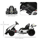 Aosom - Kart à batterie 24 V pour enfants avec siège réglable - Blanc-La technologie de démarrage progressif en douceur assure une accélération confortable et sûre  