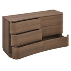 Modway - Mirae 6 tiroirs Commode incurvée, Chêne brun brossé-Assemblée requise