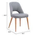 Zuo - Leith Chaise de salle à manger - Gris - Ensemble de 2-6