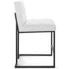 Modway - Privy Acier inoxydable noir Tissu rembourré Tabouret de comptoir - Noir Blanc-Touffe élégante de biscuits