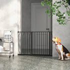 PawHut - Porte pour Chien Extra Large 30" - 45" L avec Système de Verrouillage Double - Noir-Peut être ouverte d’une seule main – appuyez et soulevez le bouton