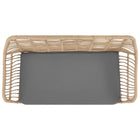 Manhattan Comfort - Ensemble de conversation moderne Antibes pour patio, 4 personnes, avec table basse - beige et gris - ensemble de 4-Structure en acier enveloppée de rotin en PVC parfaite pour l’extérieur
