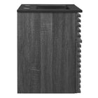 Modway - Render Fixation murale de 18" Vanette de salle de bain - Noir charbon-Bassin d’évier en céramique