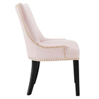 Modway - Marquis Performance Velvet Chaises de salle à manger Ensemble de 2 - Rose-Capsules de pied non marquées