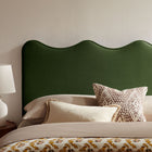 Modway - Athena Velours de performance résistant aux taches Tête de lit King Size, Vert mousse-Cadre en mélange de bois