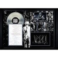 The Tragically Hip On Tour Collage with Lyric Sheet and Silver LP - Impression encadree - 37" x 28"-Qualité supérieure - funinn