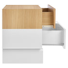 Modway - Nolia Bloc de couleurs à 2 tiroirs Table de chevet, Chêne Blanc-Assemblée requise